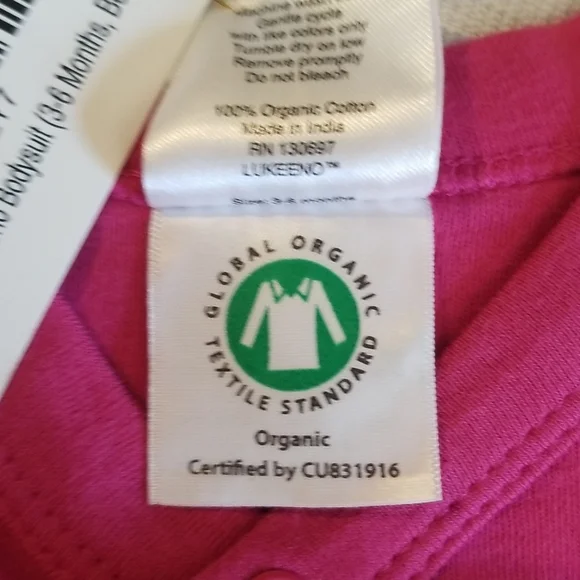 ORGANIC COTTON BABY BODY SUIT SZE 3-6 M IN BERRY - Picture 4 of 9